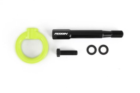 PERRIN 08-14 Subaru WRX/STI (Hatchback) Tow Hook Kit (Rear) - Neon Yellow thumbnail 1