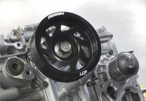 PERRIN 93-14 Subaru Impreza (Incl. 02-14 WRX) / 04-21 STI Lightened Crank Pulley - Black thumbnail 1