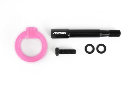 PERRIN 15-21 Subaru WRX/STI / 24-26 Crosstrek / 25-26 Forester Tow Hook Kit (Rear) - Hyper Pink thumbnail 3