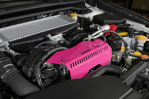 PERRIN 22-26 Subaru WRX Pulley Cover - Hyper Pink (TALL - For Use w/o PERRIN AOS) thumbnail 2