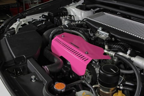 PERRIN 22-26 Subaru WRX Pulley Cover - Hyper Pink (TALL - For Use w/o PERRIN AOS) thumbnail 3