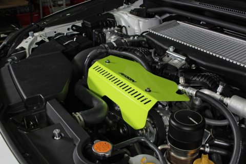 PERRIN 22-26 Subaru WRX Pulley Cover - Neon Yellow (TALL - For Use w/o PERRIN AOS) thumbnail 1