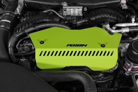 PERRIN 22-26 Subaru WRX Pulley Cover - Neon Yellow (TALL - For Use w/o PERRIN AOS) thumbnail 2