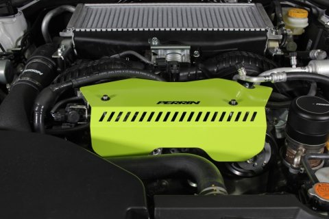 PERRIN 22-26 Subaru WRX Pulley Cover - Neon Yellow (TALL - For Use w/o PERRIN AOS) thumbnail 5