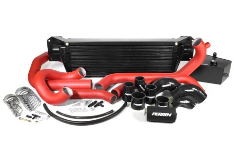 PERRIN 15-21 Subaru STI Front Mount Intercooler Boost Tubes + Hardware - Red Tubes thumbnail 2