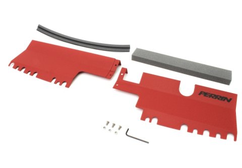 PERRIN 15-21 Subaru WRX/STI Radiator Shroud (Without OEM Intake Scoop) - Red thumbnail 1