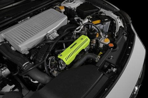 PERRIN 22-26 Subaru WRX Pulley Cover - Neon Yellow (SHORT - For Use w/PERRIN AOS) thumbnail 2