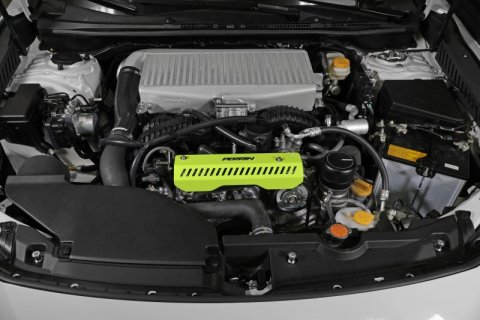 PERRIN 22-26 Subaru WRX Pulley Cover - Neon Yellow (SHORT - For Use w/PERRIN AOS) thumbnail 4