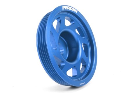 PERRIN 93-14 Subaru Impreza (Incl. 02-14 WRX) / 04-21 STI (w/o AC) Lightened Crank Pulley - Blue thumbnail 1