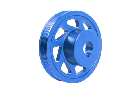 PERRIN 93-14 Subaru Impreza (Incl. 02-14 WRX) / 04-21 STI (w/o AC) Lightened Crank Pulley - Blue thumbnail 4