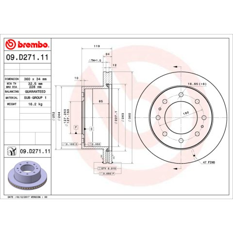 Brembo 08-14 Ford E-150/E-250/08-22 E-350 Super Duty/09-18 E-450 Super Duty UV Coated Rotor