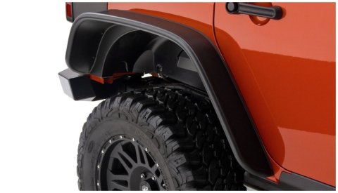 Bushwacker 07-18 Jeep Wrangler Unlimited Flat Style Flares 2pc 4-Door Sport Utility Only - Black thumbnail 1