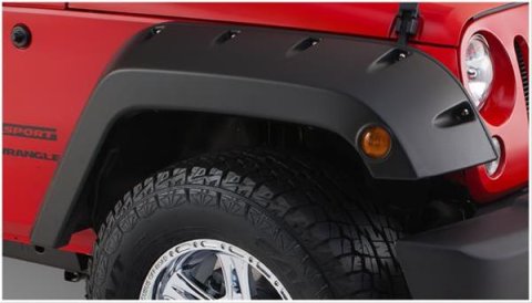 Bushwacker 07-18 Jeep Wrangler Pocket Style Flares 2pc - Black thumbnail 1