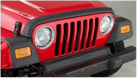 Bushwacker Trail Armor Body Cladding Kits 14005 Armor, Front Fender Cladding, Hood Guard, Dura-flex Plastic, Black Diamond Tread, Jeep, Set