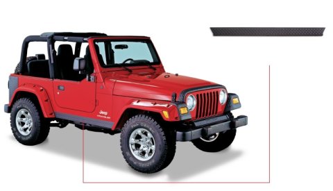 Bushwacker 97-06 Jeep Wrangler Trail Armor Side Rocker Panels - Black thumbnail 1