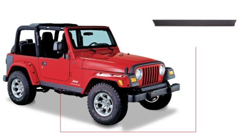 Bushwacker 97-06 Jeep Wrangler Trail Armor Side Rocker Panels - Black thumbnail 2