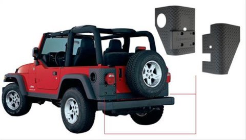 Bushwacker 97-06 Jeep Wrangler Trail Armor Rear Corners - Black thumbnail 4