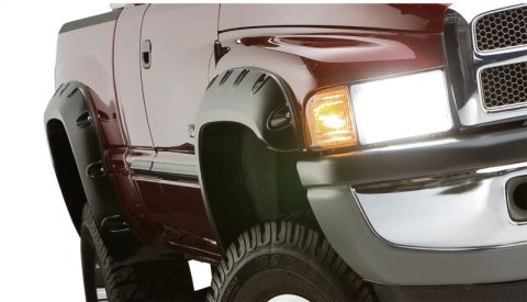 Bushwacker 20-22 Ram 1500 (Excl. Rebel/TRX) 76.3/67.4in Bed Pocket Style Flares 4pc - Diamd. Black thumbnail 2