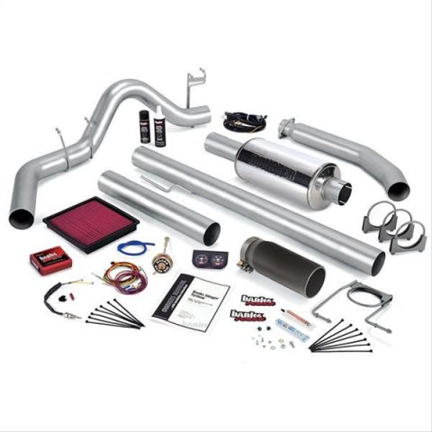 Banks Power 01 Dodge 5.9L 235Hp Ext Cab Stinger System - SS Single Exhaust w/ Black Tip thumbnail 1
