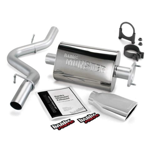 Banks Power 00-03 Jeep 2.5/4.0L/Wrangler (2-Bolt Cat) Monster Exh Sys - SS Single Exh w/ Chrome Tip thumbnail 4