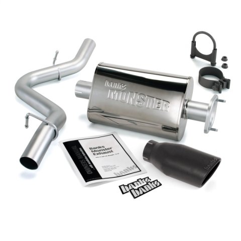 Banks Power 00-03 Jeep 2.5/4.0L Wrangler w/ 2-Bolt Cat Monster Exh Sys - SS Single Exh w/ Blk Tip thumbnail 5