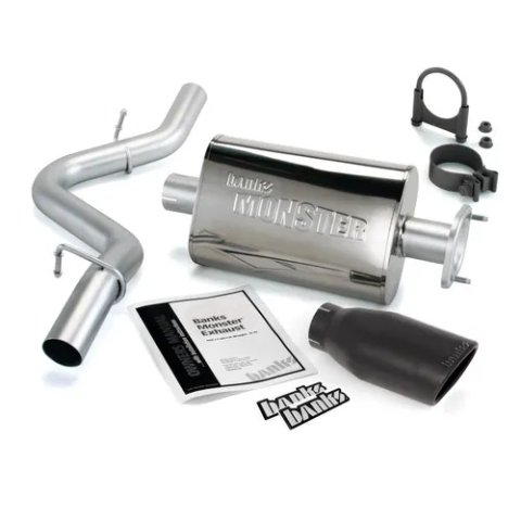 Banks Power 00-03 Jeep 2.5/4.0L Wrangler w/ 2-Bolt Cat Monster Exh Sys - SS Single Exh w/ Blk Tip thumbnail 8