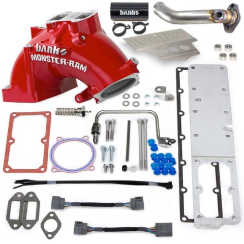 Banks Power 13-18 Dodge RAM 6.7L Monster-Ram Intake System W/Fuel Line-Chassis Cab Red thumbnail 6