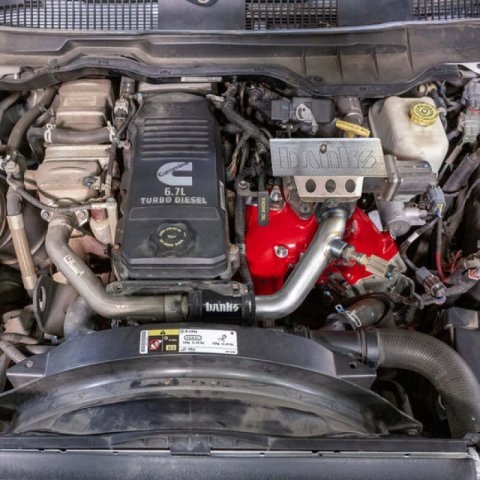 Banks Power 13-18 Dodge RAM 6.7L Monster-Ram Intake System W/Fuel Line-Chassis Cab Red thumbnail 7