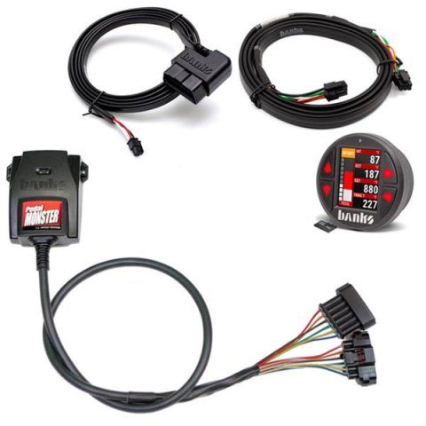 Banks Power Pedal Monster Kit Yazaki 090 II Sealed Series 6-Way CONFIG 1 PM-12 With iDash Data Pro