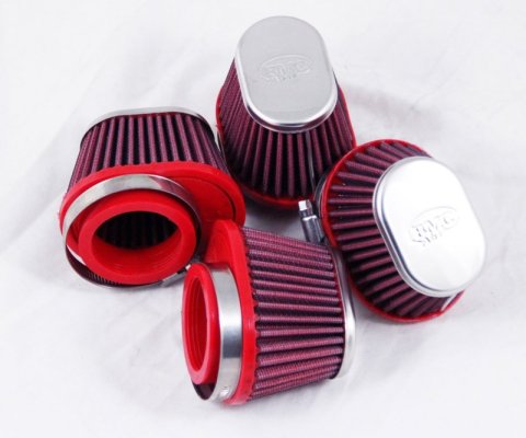 BMC Conical Carburetor Filter w/Chrome Top - 50mm Inlet / 120mm H