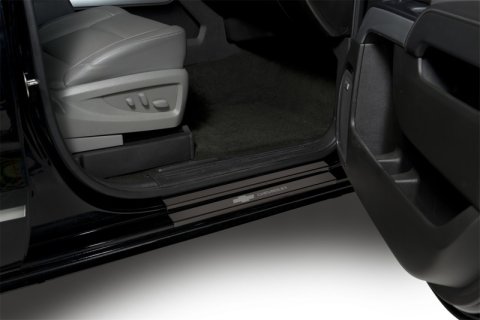 Putco 14-18 Chevy Silv LD - Double Cab w/ CHEVROLET Etching (8pcs) Black Platinum Door Sills thumbnail 2