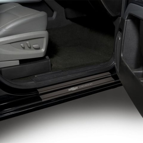 Putco 14-18 Chevy Silv LD - Double Cab w/ CHEVROLET Etching (8pcs) Black Platinum Door Sills thumbnail 3
