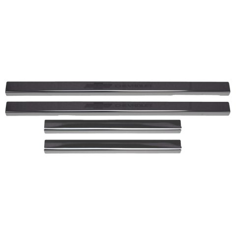 Putco 14-18 Chevy Silv LD - Double Cab w/ CHEVROLET Etching (8pcs) Black Platinum Door Sills thumbnail 4