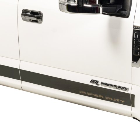 Putco 17-20 Ford SuperDuty Super Crew 6.5ft Box - 12pcs - 4.25inBlack Platinum Rocker Panels thumbnail 1