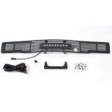 Putco 15-17 Ford F-150 Bumper Grille Insert- SS Blk Bar Design w/Heater Plug & 10in Luminix Lightbar thumbnail 2