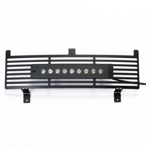 Putco 15-19 Chevy Silv HD SS Black Bar Design Bumper Grille Insert w/ Curved Flush 10in Light Bar thumbnail 3