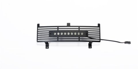 Putco 15-19 Chevy Silv HD SS Black Bar Design Bumper Grille Insert w/ Curved Flush 10in Light Bar thumbnail 4