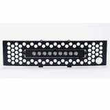 Putco 11-14 Ford F-150 - EcoBoost Bumper Grille Inserts - Black SS Punch w/ 10in Luminix Light Bar thumbnail 5