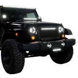 Putco 07-18 Jeep Wrangler - SS Black Grille w/ 20in Luminix Light Bar Designer FX Grilles thumbnail 2