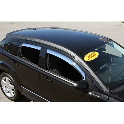 Putco 07-12 Dodge Caliber (Set of 4) Element Chrome Window Visors thumbnail 2