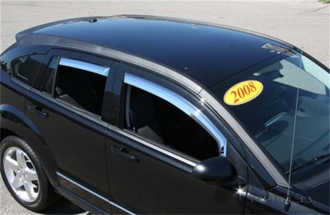 Putco 07-12 Dodge Caliber (Set of 4) Element Chrome Window Visors thumbnail 4