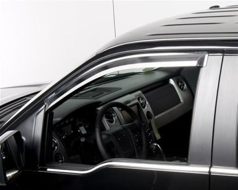 Putco 09-14 Ford F-150 Super Cab / Crew Cab- Fronts Only - Tape-On Element Chrome Window Visors thumbnail 2