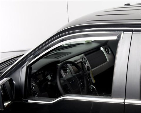 Putco 09-14 Ford F-150 Super Cab / Crew Cab- Fronts Only - Tape-On Element Chrome Window Visors thumbnail 3