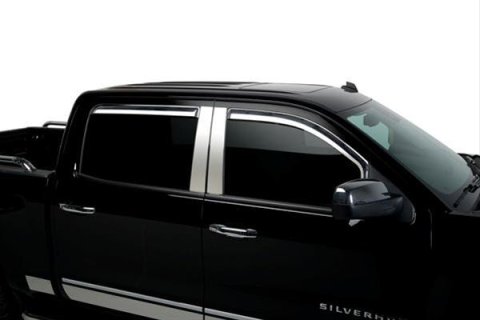 Putco 14-18 Chevy Silverado LD - 4 Door - Crew Cab Element Chrome Window Visors thumbnail 2
