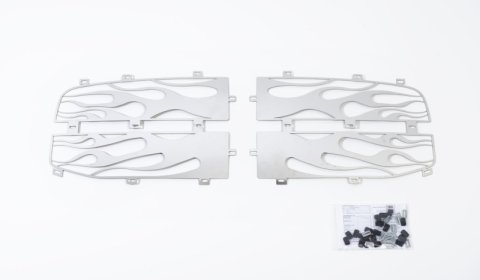 Putco 99-04 Ford SuperDuty w/ Logo CutOut (incl Side Vents) Flaming Inferno Stainless Steel Grille thumbnail 3