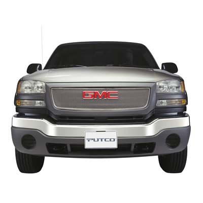 Putco 03-06 GMC Sierra Light/Heavy Duty (Covering Logo) - Bolt on Liquid Mesh Grilles