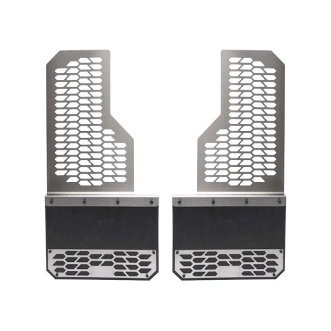 Putco 11-16 Ford SuperDuty Dually - (Fits Rear) - Set of 2 Mud Skins - Brushed SS w/ Hex Shield thumbnail 2