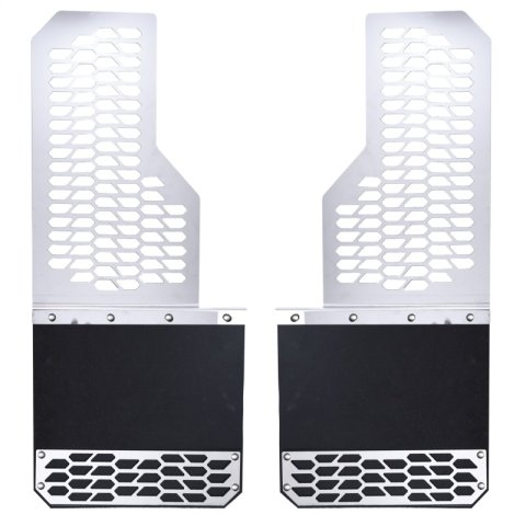 Putco 11-16 Ford SuperDuty Dually - (Fits Rear) - Set of 2 Mud Skins - Brushed SS w/ Hex Shield thumbnail 4
