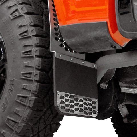 Putco 11-16 Ford SuperDuty Dually - (Fits Rear) - Set of 2 Mud Skins - Brushed SS w/ Hex Shield thumbnail 7