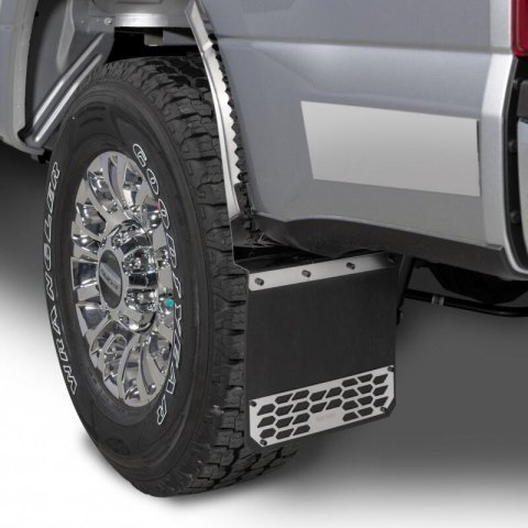 Putco 17-20 Ford SuperDuty - Set of 2 (Excl Dually Rear) Mud Skins - Polished SS w/ Hex Shield thumbnail 2